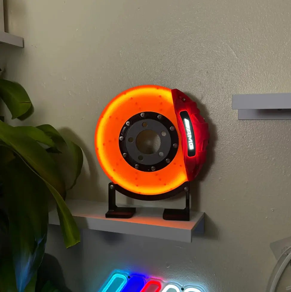 Red AMG brake disc lamp unboxed