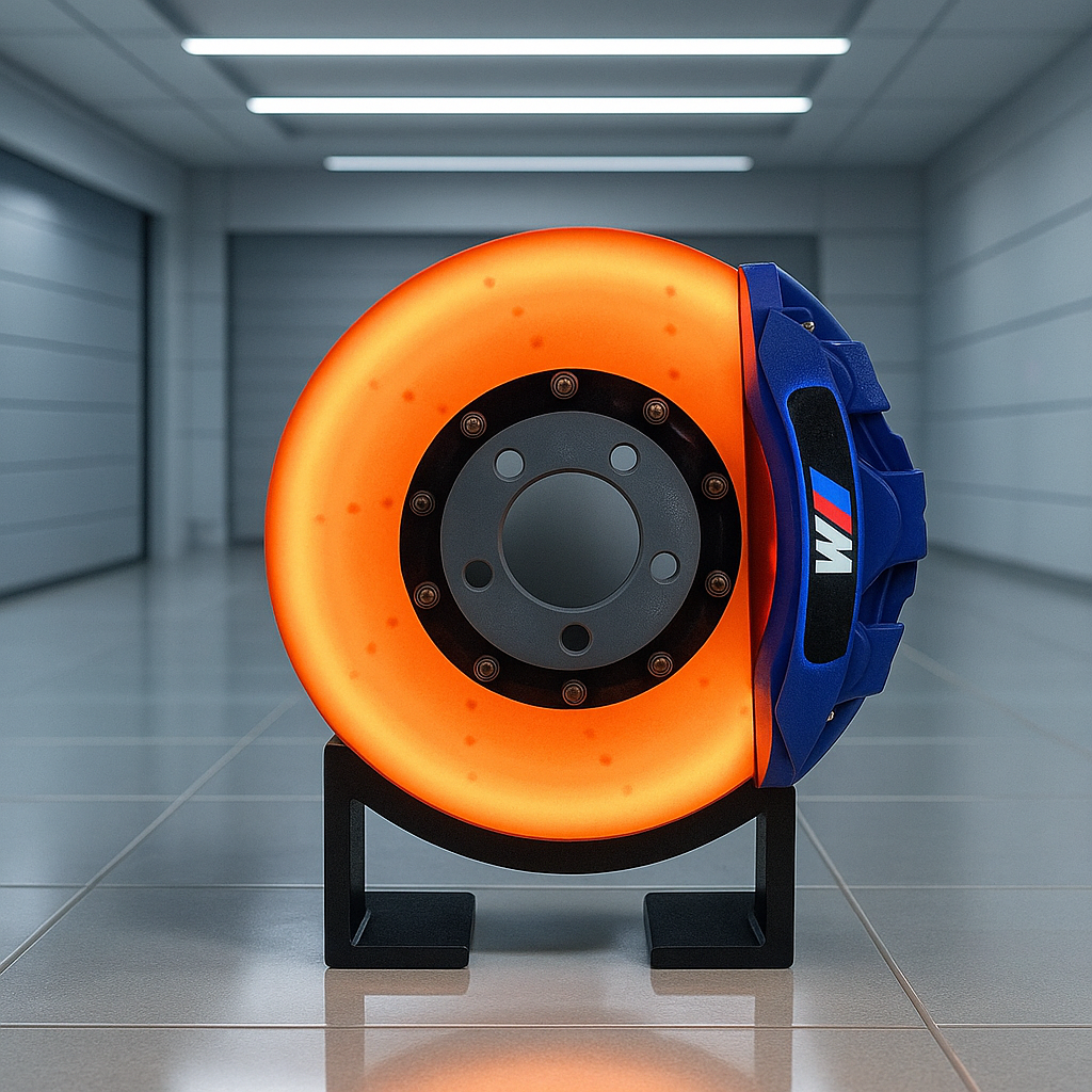 BMW brake disc lamp – USB-C rechargeable LED light modeled after BMW performance rotors – ideal for man cave or racing sim fans