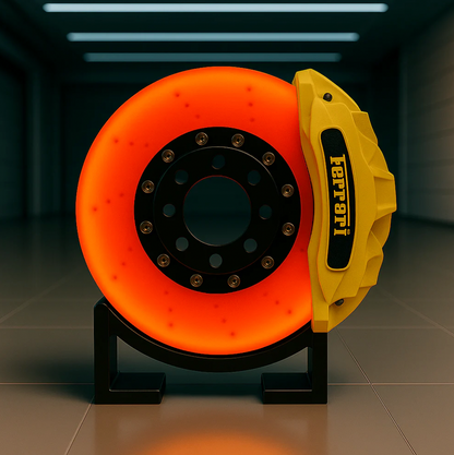 Ferrari Brake Disc Lamp USB-C rechargeable LED light - orange and yellow decor for garage or sim racing setup